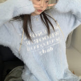 LOGOシャギーニット