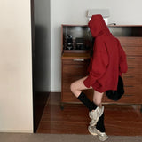 もこもこ刺繍ニットフーディ