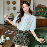 半袖総レースブラウス