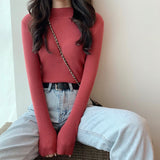 【12色展開】ベーシックモックネックトップス