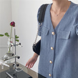 パールボタン半袖ワンピース