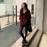 Vネックオーバーニットアップ