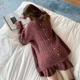 ガーリールーズニットセットアップ