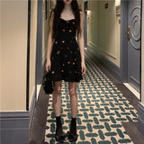 ショルダーリボン小花柄ワンピース