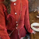 リボンカーディガン