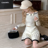 オフショルダーニットアップ