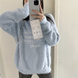 LOGOシャギーニット