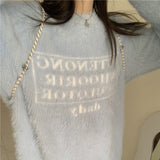 LOGOシャギーニット