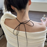 スエードハートネックレス