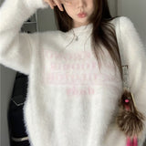 LOGOシャギーニット