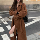 スエードライクロングコート