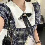 半袖チェックワンピース【2タイプ】