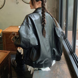 ステンカラーフェイクレザージャケット