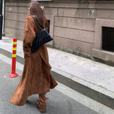 スエードライクロングコート