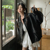 ステンカラーフェイクレザージャケット