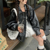 ステンカラーフェイクレザージャケット