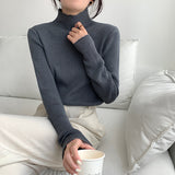 モックネックリブニット