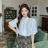 半袖総レースブラウス