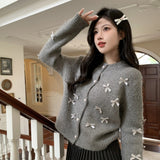 リボンカーディガン