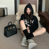 もこもこ刺繍ニットフーディ