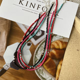 カラービーズネックレス