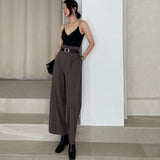 ショートジャケット+ハイウェストワイドパンツ