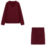 Vネックオーバーニットアップ