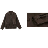 ステンカラーフェイクレザージャケット