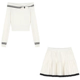 オフショルダーニットアップ