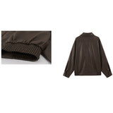 ステンカラーフェイクレザージャケット