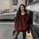 Vネックオーバーニットアップ