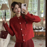 リボンカーディガン