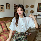 半袖総レースブラウス