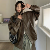 ステンカラーフェイクレザージャケット