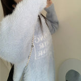 LOGOシャギーニット