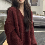 Vネックオーバーニットアップ