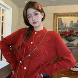 リボンカーディガン