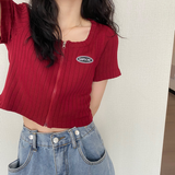 ワンポイントジップトップス