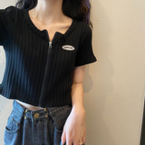 ワンポイントジップトップス