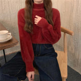 ふわふわハイネックニット