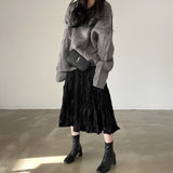 BIGシルエットケーブルニット