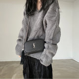 BIGシルエットケーブルニット