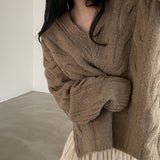 BIGシルエットケーブルニット