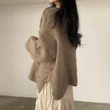 BIGシルエットケーブルニット