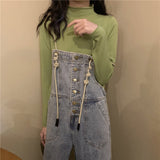 ハーフハイネックベーシックニット