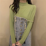 ハーフハイネックベーシックニット