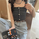 モノトーンチェックスクエアキャミ