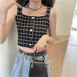 モノトーンチェックスクエアキャミ