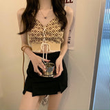 レースアップ柄ニットトップス