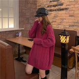 ハイネックオーバーサイズケーブル編みニット/ワンピース